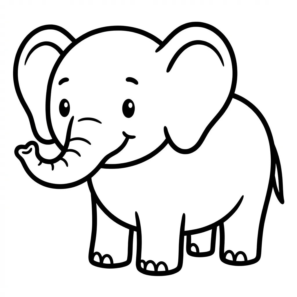 Simple coloring page design for kids