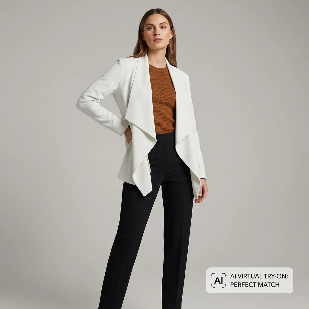 AI virtual try-on result showing fashion outfit